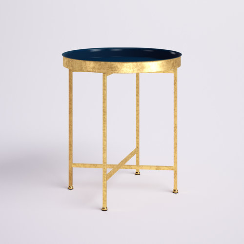 Mistana™ Alvis Iron Tray Top Cross Legs End Table & Reviews Wayfair